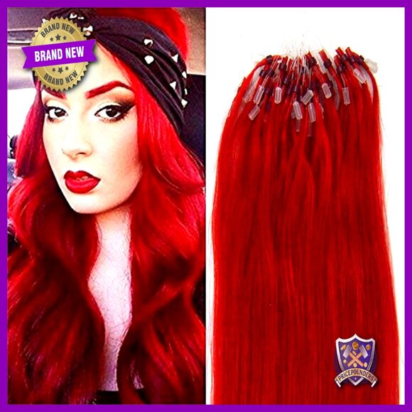 Remy Human Hair Extensions Micro Ring Loop Bead Tipped 20 Inch